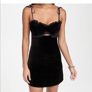 Reformation black velvet BEV dress NWT sz 12
